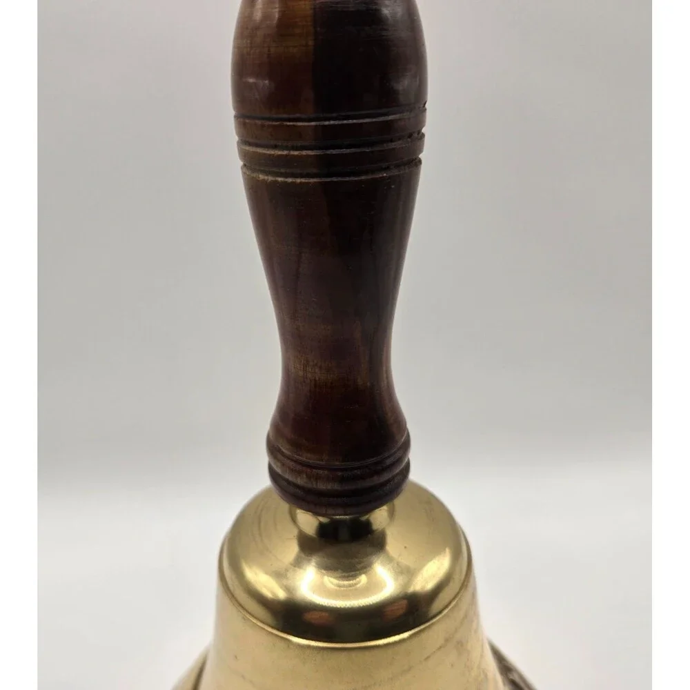 Titanic Large 10 inch Brass Captain's LOUD Nautical Bell with Wood Handle